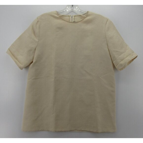 Marni Top 6 Silk Blouse Boxy Minimalist Slubbed Textured Zip Up 42 * - Picture 1 of 12